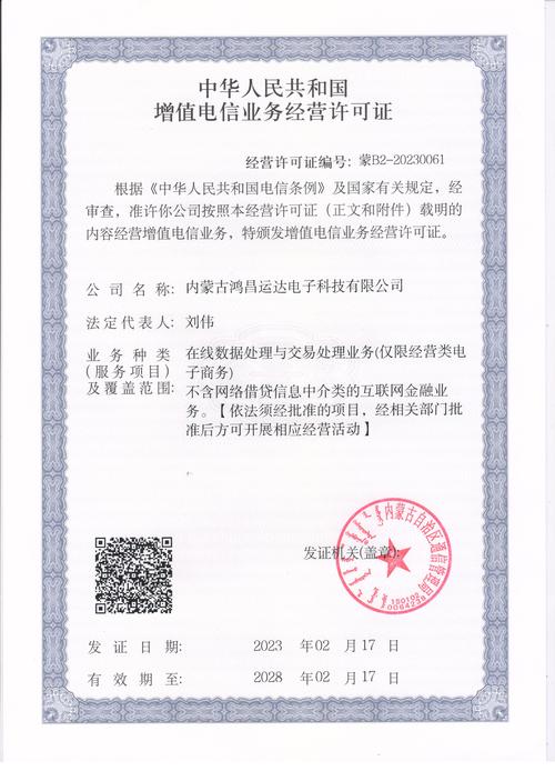 电信增值业务经营许可证